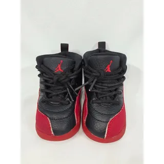 Photo of Nike Air Jordan 12 Retro Flu Game Leather Black Red Toddler Size 7C
