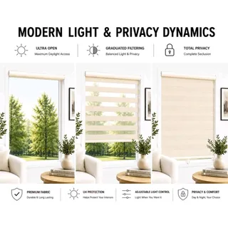 Photo of Zebra Blinds ShadesU Cordless for Windows Roller Window Shades 35x72 In Cream