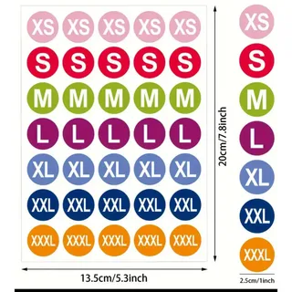 Photo of 350-Pack Clothing Size Stickers - Self-Adhesive to Identify XS-XXL