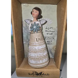 Photo of Kelly Rae Roberts April Birthday Wish Angel Figurine • Studio by Demdaco • NIBf