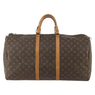 Photo of Louis Vuitton Monogram Keepall 50 Travel Bag Brown