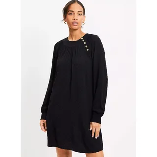 Photo of NWT LOFT Clip Button Swing Dress, Black, Size M/8