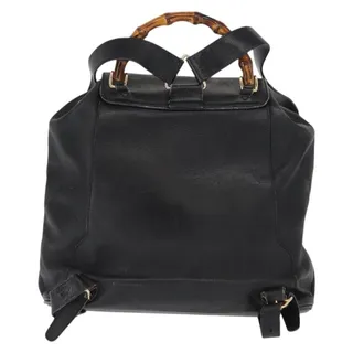 Photo of Gucci Bamboo Leather Backpack Black