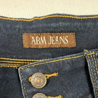 Photo of ABM Jeans Dark Wash Low Rise Stretch Denim Shorts Juniors 11 32x2" NEW