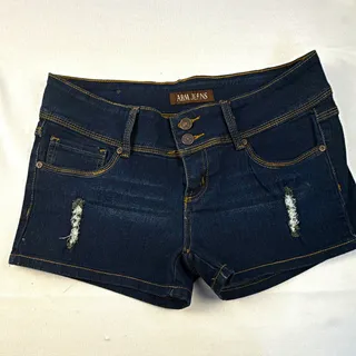 Photo of ABM Jeans Dark Wash Low Rise Stretch Denim Shorts Juniors 11 32x2" NEW