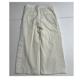Photo of Veronica Beard Eyelet Cropped Pants, Off-White, Size 4