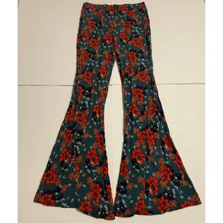Photo of Free People "Can't Take My Eyes Off of You" Floral Flare Pants, Size XS