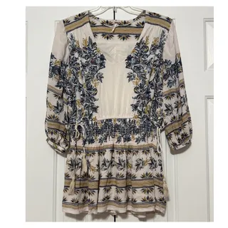 Photo of Free People Moonlight Drive Cream Printed Boho Mini Dress, Size S