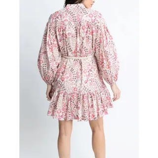 Photo of Karlie Floral Paris Button Down Rope Tie Dress, Size M