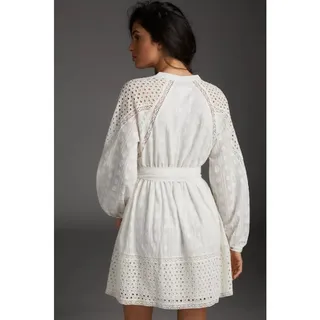 Photo of NWT Anthroplogie Ophelia Eyelet Mini Dress, Ivory, Size L