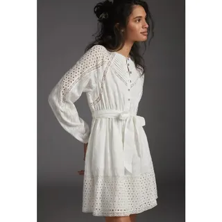 Photo of NWT Anthroplogie Ophelia Eyelet Mini Dress, Ivory, Size L