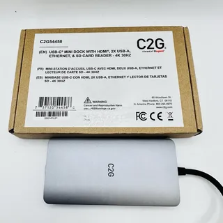 Photo of C2G USB-C 8-in-1 Mini Dock Hub – HDMI, Ethernet, SD Card | C2G54458 | New