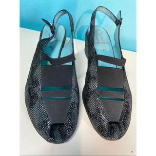 Photo of Thierry Rabotin Calista Metallic Snake Wedge Slingback Shoes EU 37 US 6.5-7