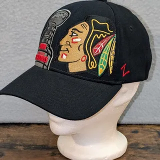 Photo of Vintage Chicago Blackhawks Zephyr Flex Hat Cap Embroidered M / L NHL Hockey