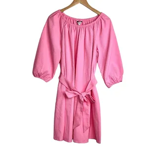 Photo of Elizabeth and James dress M pink puff balloon sleeves tie waist knee length