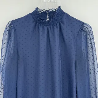 Photo of Draper James Lyndsay dress women's small Swiss dot smocked sheer sleeves mini