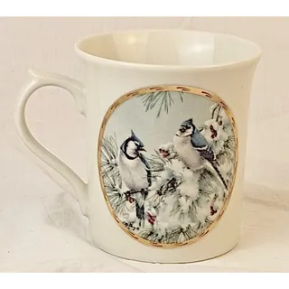 Photo of Lenox Nature's Collage Winter's Song Mug Catherine McClung Mountain Jays 1994