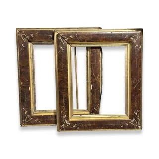 Photo of Pair Antique Victorian Aesthetic Movement Butterfly Floral Picture Frames c1880s