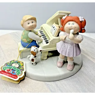 Photo of Cabbage Patch Kids Porcelain Figurine Piano Duet Boy & Girl with Dog 1984 Xavier