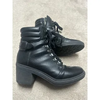 Photo of Mix No. 6 Black Lace-Up Block Heel Ankle Boots