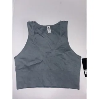 Photo of 90 Degree By Reflex Blue V-Neck Crop Sports Bra Size Large