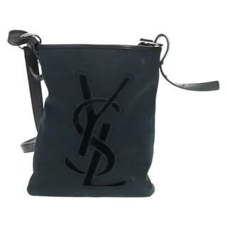 Photo of Saint Laurent Canvas Shoulder Bag Black