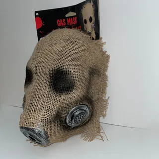 Photo of BURLAP STEAMPUNK BIOHAZARD PURGE GAS MASK FACE MASK HALLOWEEN COSTUME NEW