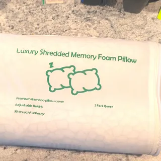 Photo of Supa Modern Queen Shredded Memory Foam Pillows 2-Pack Cooling Adjustable