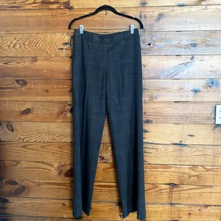 Photo of Moschino Gray Plaid Wool Trouser Pants size US 12