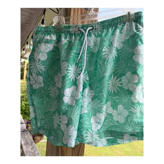 Photo of Tropical Hawaiian Trunks Surf & Swim Co Floral Swim Trunks L Beach Vacation 