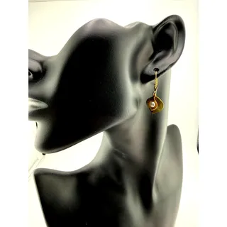 Photo of Michael Michaud Eucalyptus Round Leaf Pearl Wire Earrings