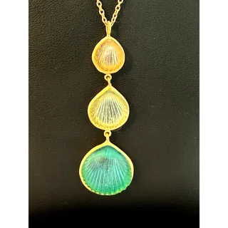 Photo of Michael Vincent Michaud 18K Gold Plated Shell Pendant Necklace