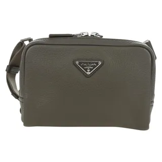 Photo of Prada Leather Vitterodino Shoulder Bag Gray