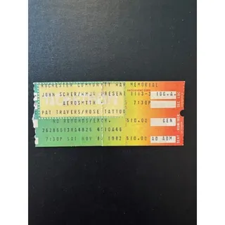 Photo of Aerosmith Pat Traverse Rose Tattoo Concert Ticket Stub 11/1/1982 Rochester NY