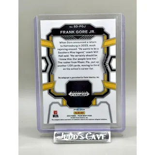 Photo of 🚨 2024 Prizm Draft Picks FOTL Gold Shimmer Frank Gore Jr Rookie Auto RC 1/15 🏈