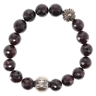 Photo of Chrome Hearts Ch Plus Cross Ball Garnet Bead Bracelet Ag925 Red