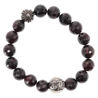 Photo of Chrome Hearts Ch Plus Cross Ball Garnet Bead Bracelet Ag925 Red