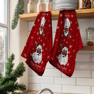 Photo of Christmas Kitchen Towels, 18x26 inch Microfiber Santa Towels for Bathroom