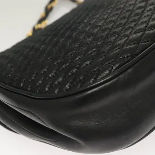 Photo of Bally Leather Quilted Chain Flap Bag Black