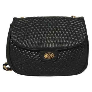 Photo of Bally Leather Quilted Chain Flap Bag Black