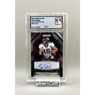 Photo of 🚨2025 Panini Prizm Black TIM TEBOW Prolific Signatures Auto Broncos MPE 9.5 🏈