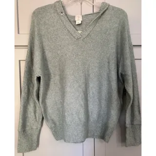 Photo of Joie Green Solid Knit V-Neck Pullover Sweater Long Sleeve Women’s Size M NWT