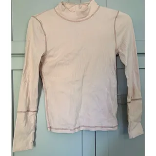Photo of Free People Intimately Pale Pink Mock Neck Long Sleeve Top M