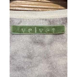 Photo of Velvet open front thin knit cardigan silk cashmere blend medium cream tiedye