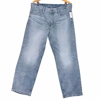 Photo of NWT Old Navy men’s loose built in flex denim jeans 38X30 cotton blend