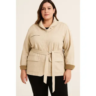 Photo of Banana Republic Essential Cargo Jacket XL Cream Cotton Linen Belted Utility