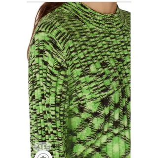 Photo of BlankNYC The Clash Sweater Long Puff Sleeve Green Black Womens S