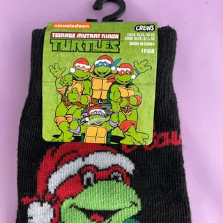 Photo of Adult TMNT Teenage Mutant Ninja Turtles Christmas Socks NEW