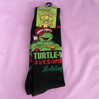 Photo of Adult TMNT Teenage Mutant Ninja Turtles Christmas Socks NEW