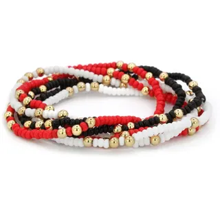 Photo of Texas Tech Red Raiders Set of 6 Stretch Bracelets – Red, Black & White